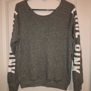 Love pink off the shoulder hoodie